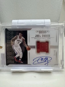 Joel Embiid 2017-18 Panini Dominion Jersey /49 Peerless Game Worn Patch Auto - Picture 1 of 4