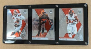 CLEVELAND BROWNS 3 CARD PLAQUE BAKER MAYFIELD MYLES GARRETT NICK CHUBB - Picture 1 of 1