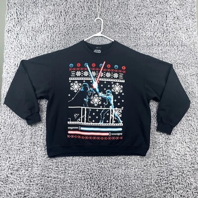 Sudadera de Navidad Star Wars para Hombres XL Negra Gráfico de Vacaciones Envejecido Papá Nostálgico Foto 1 de 4
