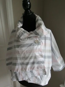 EVER SASSY LIGHT GRAY & PETAL PINK STRIPED BLAZER JACKET-SIZE SMALL - Picture 1 of 7