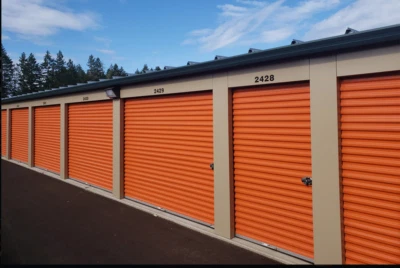 Sunset Orange Roll-Up Garage Door - Image 1 of 3