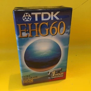 Videocassette TDK E-HG60 Extra High Grade VHS C NUEVO en EMBALAJE ORIGINAL - Imagen 1 de 2
