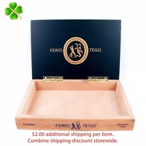 Ferio Tego Summa Robusto Empty Wood Cigar Box 8.75" x 6" x 1.5" - Picture 1 of 12