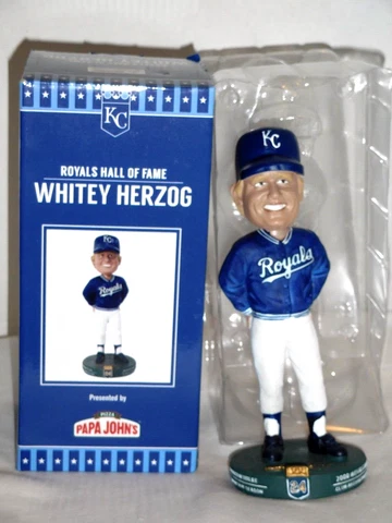 WHITEY HERZOG Bobblehead KANSAS CITY ROYALS KC ROYALS Hall of Fame 2021 NEW! Cover