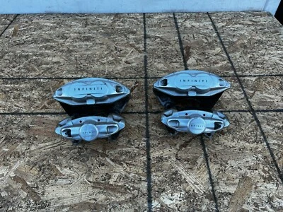 FRONT REAR AKEBONO CALIPER CALIPERS PADS SET INFINITI Q50 Q60 Q70 (14-20) OEM - Image 1 of 4