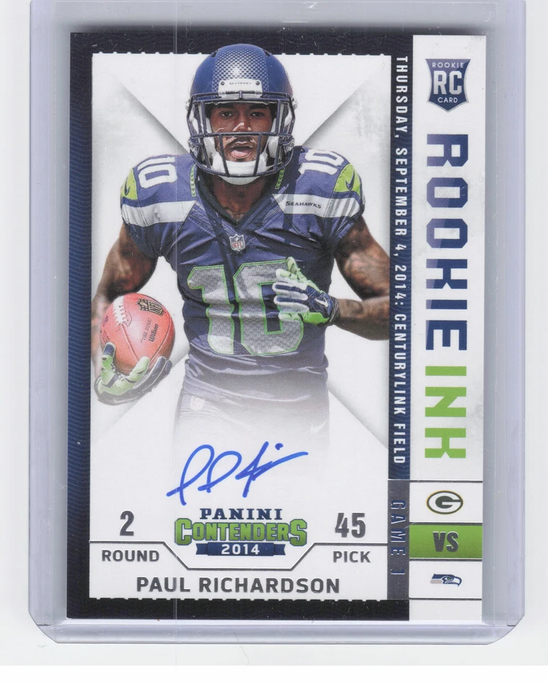 2014 Panini Contenders #RRI-PR Paul Richardson Rookie Ink Auto - Image 1 of 2