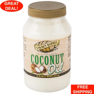 12/estuche Golden Barrel ACEITE DE COCO 32 oz. Kosher Multiusos Hecho en América - Imagen 1 de 12