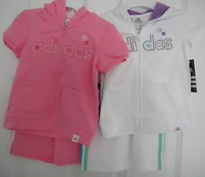 ADIDAS NWT Infant Girls 2PC Track Suit Jacket Pant Top Warm Up 12 18 24 months  
