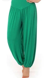 Women’s Large Green Harem Pants NWT Yoga Pants Relaxed For Elastic Waist Cute! - Picture 1 of 3