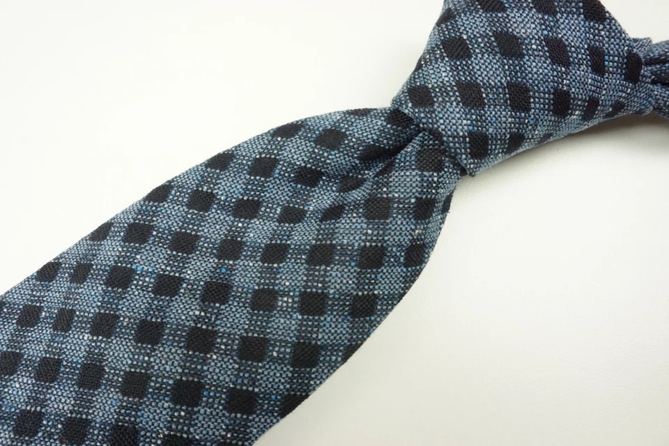 Corbata Cesare Attolini Azul Océano Medianoche Tela Escocesa Mezcla Lana TOTALMENTE NUEVA Foto 1 de 4