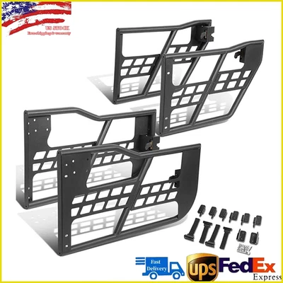 4Pcs Off-Road Safari Tubular Doors Fits for Jeep Wrangler JK 2007-2018 4-Door - Imagem 1 de 4