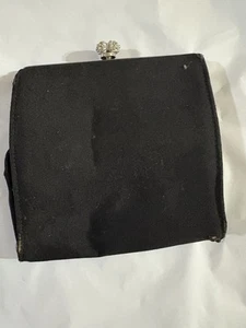 Vintage black purse with silver chain handle - Picture 1 of 5
