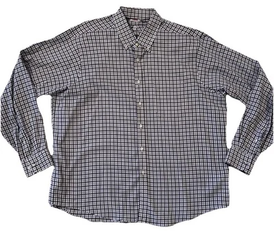 Camisa social masculina IZOD roxa xadrez com botões ajuste clássico (18-18 1/2, 36/37) - Imagem 1 de 4