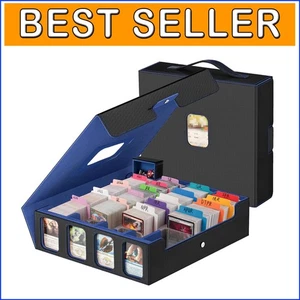 Premium 4-Row Card Storage Box with Handle - Organize 3200+ Cards in Style - Picture 1 of 10