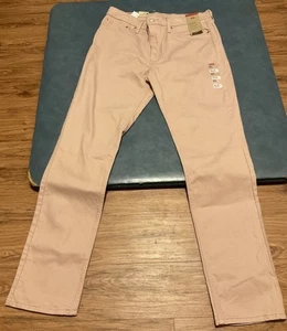 Levi’s 511 Jeans Mens Size 36 X 34 Slim Fit Tapered  Stretch Light Pink Denim - Picture 1 of 7