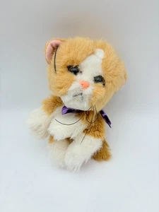 Vintage TYCO Kitty Kitty Kittens peluche jingle gatti marrone bianco fusa marrone fiocco - Foto 1 di 8