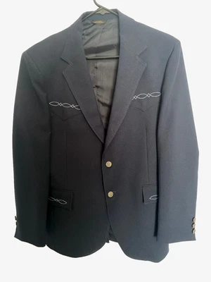 Винтажный мужской Levi's синий вышитый Western износ Sport пальто куртка Blazer 40R - Изображение 1 из 4