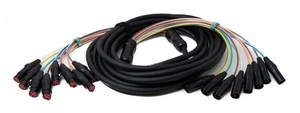 Câble Audio 10m XLR 3 Broches 8x Mâle vers 8x Femelle Adaptateur AUX en Noir - Photo 1/4