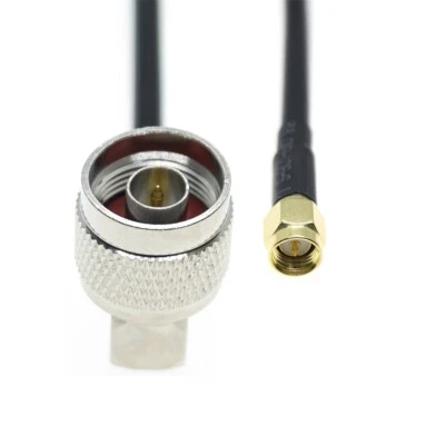 RG58 coax N Male Right Angle to SMA Male connector Lot RF Jumper coaxial cable - Image 1 of 4