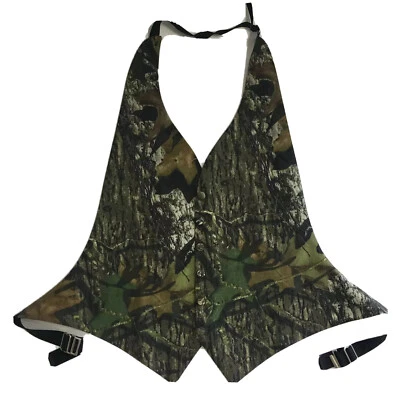 Mossy Oak Camouflage Tuxedo Vest Open Back One Size Formal Wedding Prom - Image 1 of 4