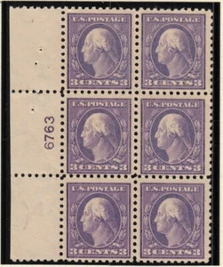 1914 Sc 426 MNH fresh full OG plate block of 6, PINK BACK VARIETY - Picture 1 of 2