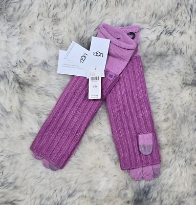 NWT UGG × ANTHROPOLOGIE WOMEN'S KNIT MODULAR GLOVES VIOLET  S/ M TOUCH TIPS  - Image 1 of 4