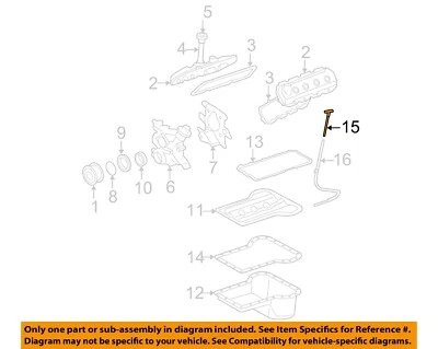 Varilla de medición de aceite de motor Ford OEM 03-05 F-250 Super Duty indicador de nivel 3C3Z6750AA Foto 1 de 2