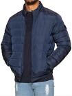 Mens Quilted Jacket Zip Up Bubble Plain Padded Puffer Winter Warm Outerwear Coat