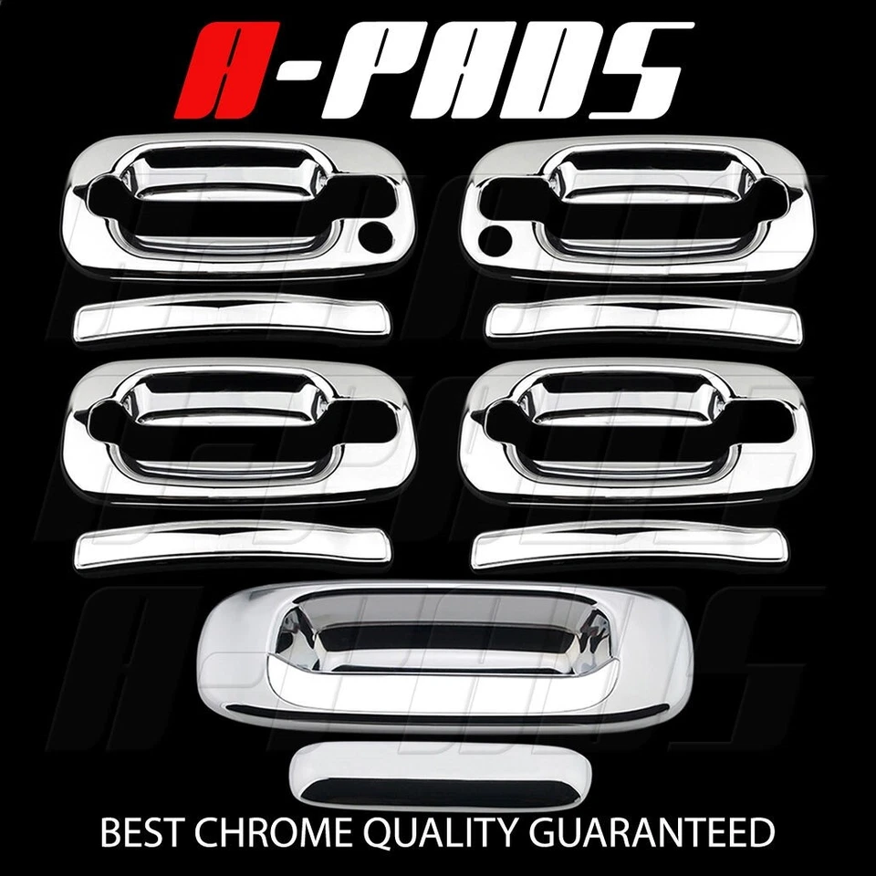 PARA GMC SIERRA 99-00 01 02 03 04 05 06 CUBIERTA CROMADA MANIJA 4 PUERTAS CON PAQUETE + PORTÓN TRASERO Foto 1 de 1