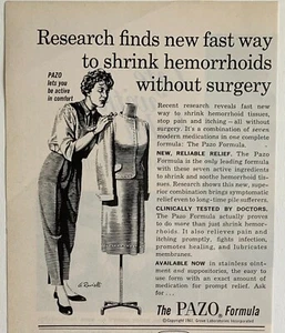 Printanzeige 1961 The Pazo Formula 5"x6" Fast Way to Shrink Hämorrhoiden - Bild 1 von 1