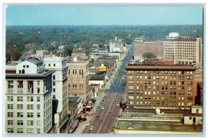 c1960 Bird's Eye View Of Saginaw Street Flint Michigan MI Unposted Cars Postcard - Picture 1 of 2