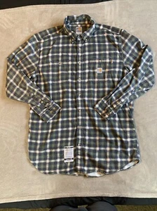 Carhartt FR Plaid Shirt Mens XL Tall Work Wear NFPA 2112 CAT 2 Flame Resistant A - Picture 1 of 10