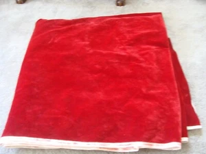 HEAVY CHERRY RED VELVET UPHOLSTERY DESIGNER FABRIC 5.5 Yards X  57"Wide - Picture 1 of 5