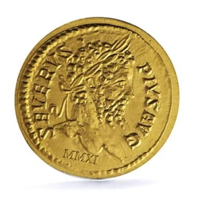 Palau 1 dollar Severus Aureus Roman Empire History gold coin 2011 - Picture 1 of 2