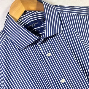 Osborne City Attire | Langarmhemd | blau weiß gestreift | 16" Kragen - Bild 1 von 10