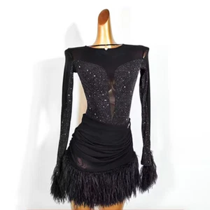 Vestido de competición de baile latino para mujer Vestido de actuación Salsa Rumba Ropa de práctica - Imagen 1 de 5
