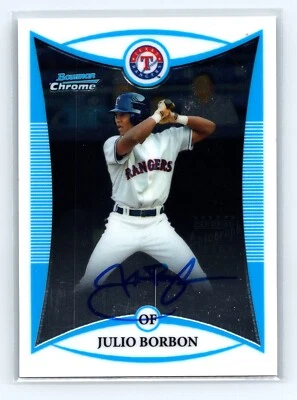 2008 Bowman #BCP122 Julio Borbon Autograph Auto Texas Rangers Card - Image 1 of 2