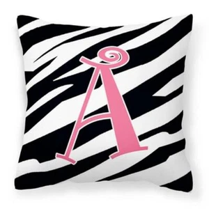 Carolines Treasures CJ1037-APW1414 Letter A Monogram - Zebra Stripe & Pink Fa... - Picture 1 of 1