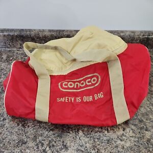Vintage Conco Safety Is Our Bag Duffle Bag Red Gas Oil