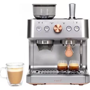 Cafe BELLISSIMO Halbautomat Espressomaschine + Aufschäumer - Stahl Silber - offen - Bild 1 von 12