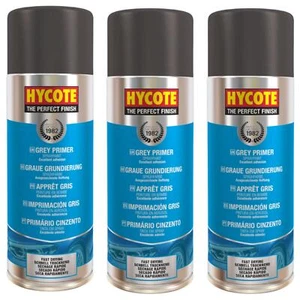 Hycote Grey Primer Aerosol Spray Paint Car Multi-Purpose Preparation 400ml x3 - Picture 1 of 12