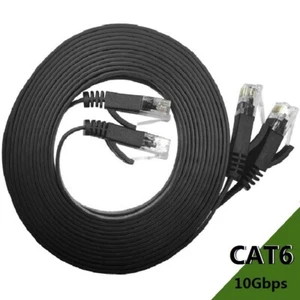White CAT6 Flat Ethernet LAN jumper RJ45 for modem router networking outdoors - Picture 1 of 44
