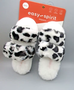 EASY SPIRIT~S (5-6)~Women's Animal Print Fuzzy Strappy Slide Slippers - Picture 1 of 7