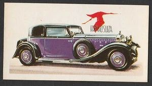 Original 1960s UK Trade Card featuring Hispano-Suiza Type 68 V12 9.5 litres Car - Picture 1 of 1