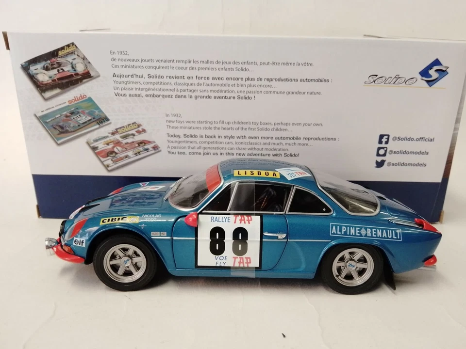 1 18 Solido Renault Alpine A110 1600s #88 Rally Portugal 1971