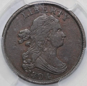 1804 1/2c Plain 4 With Stems PCGS VF 35 - Picture 1 of 4