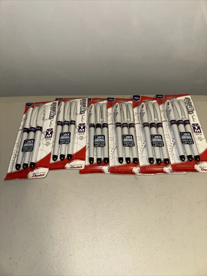 Lot Of 6 Pack Pentel Tradio Pearl PURPLE Ink Gel Pens - Image 1 of 3