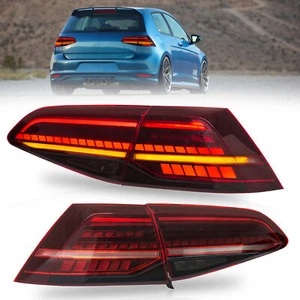 Rojo TOTALMENTE LED LUCES TRASERAS VW Golf 7 MK7/7.5 GTI 2013-2019 con secuencial - Imagen 1 de 9