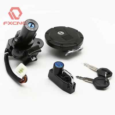 Interruptor de encendido + tapa de combustible de gas + bloqueo de casco + juego de 2 llaves para Kawasaki KLX250S 2009-2014 Foto 1 de 4
