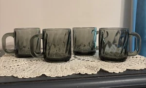 Libbey Smoke Gray Swirl Mugs Set Of 4 - Picture 1 of 21